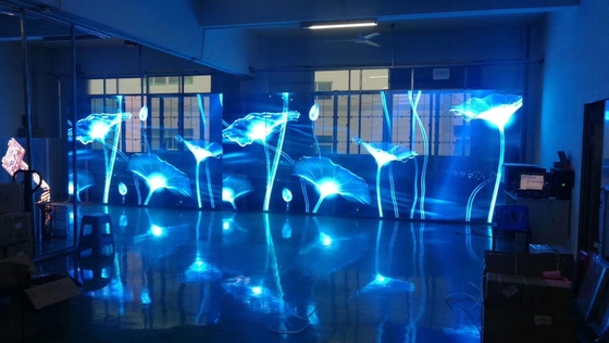 Tela de LED transparente de alta resolução com ampla gama de cores