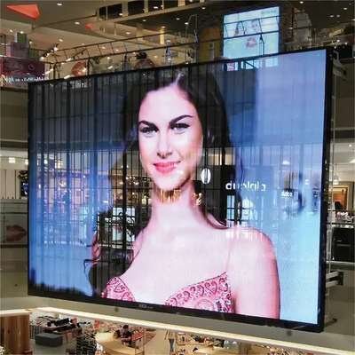 Ecrã LED de vidro transparente incorporado 3,91 mm-7,82 mm Publicidade de edifícios