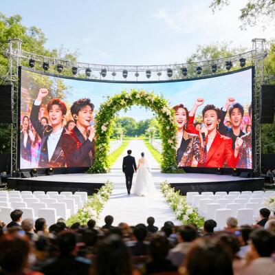 Ponto de fundo de palco de casamento LED P5 Led Wall Aluguel de concerto de palco de fundo