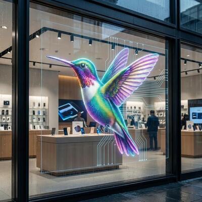 ISO14001 Interativo Criativo Transparente Led Window Display ODM Para Shopping Centers