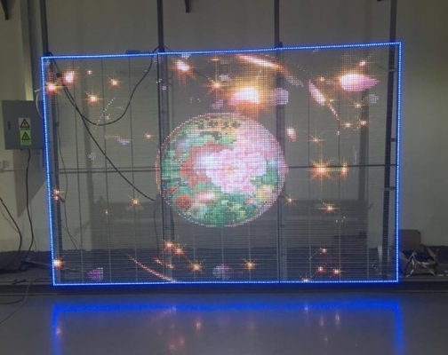 A tela video transparente RGB da parede do diodo emissor de luz de AC85V conduziu a tela de exposição da janela