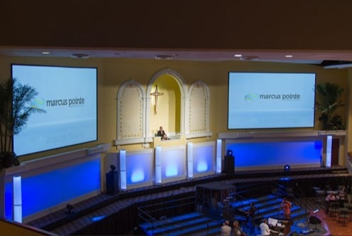 A elevação interna do módulo da tela do diodo emissor de luz de HD P3 1R1G1B refresca a taxa 3840Hz para a igreja