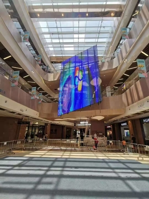 Tela de LED transparente montada na parede/teto/chão para interior/exterior