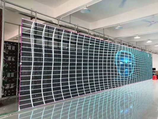 Tela de LED transparente montada na parede/teto/chão para interior/exterior