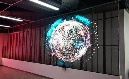 Fácil Manutenção 75% Transparente Vidro LED Screen com longa vida útil