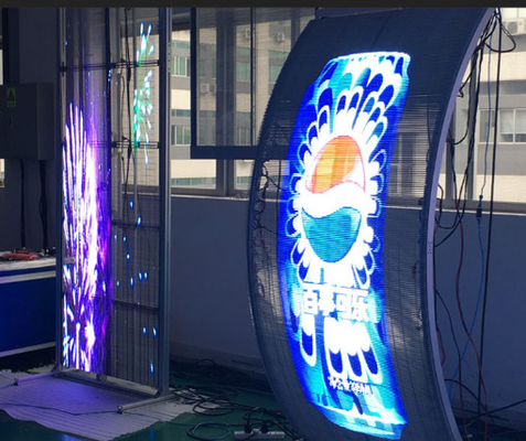 Visuais de alta definição de tela de LED transparente brilhante