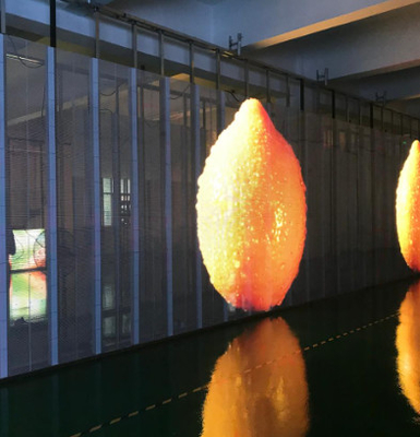 Visuais de alta definição de tela de LED transparente brilhante