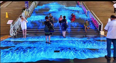 Iluminação RGB de mudança de cor de tela de azulejos de piso LED de interior/exterior leve