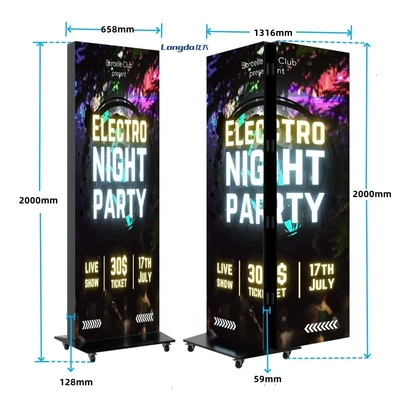 Display Poster LED HD de Dupla Face para Publicidade Digital de Vídeo P1.25 P1.538 P1.86 P2 P2.5 P3