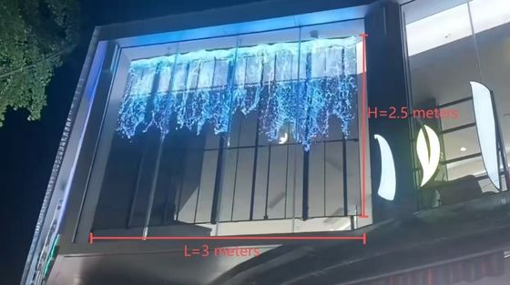 Tela LED de grade transparente de 3m*2,5m para vitrine de loja de varejo