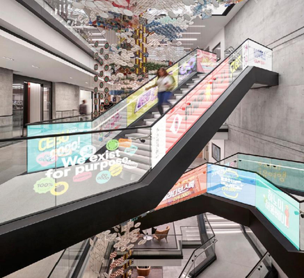 Ecrã LED de vidro transparente P2.5 Série LED holográfica personalizada para shopping mall