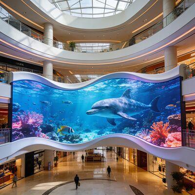 Full Color P5 1R1G1B Curved LED Display Outdoor Grande ângulo de visão