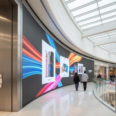 Full Color P5 1R1G1B Curved LED Display Outdoor Grande ângulo de visão