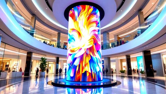 Full Color P5 1R1G1B Curved LED Display Outdoor Grande ângulo de visão