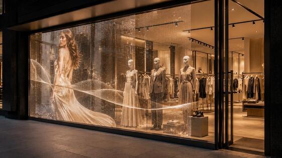 ISO14001 Interativo Criativo Transparente Led Window Display ODM Para Shopping Centers