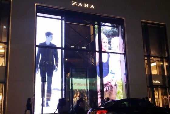 IP43 IC 2038 Led Screen Transparente Led Wall W24*H120 Pontos CE ROHS
