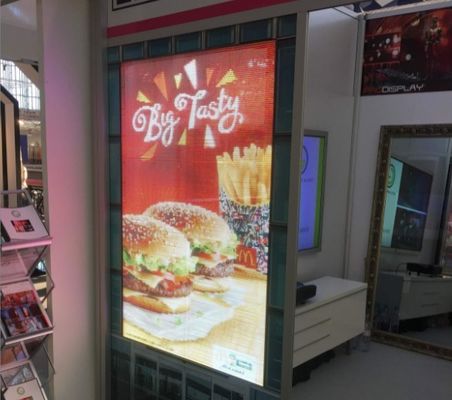 IP43 IC 2038 Led Screen Transparente Led Wall W24*H120 Pontos CE ROHS