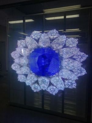 HD P3.9mm Vidro transparente LED Grade Screen Window Display 4500cd/ M2