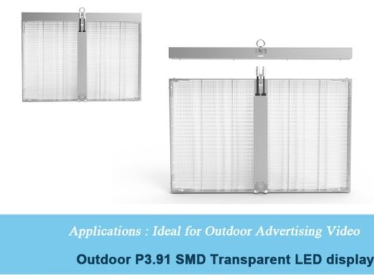 Ecrã LED de vidro transparente P3.91mm Série holográfica Refresh 3840Hz