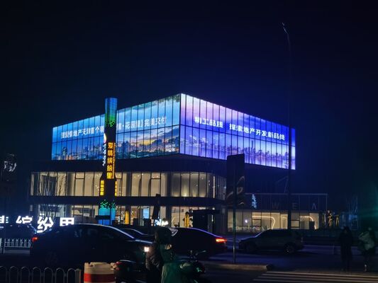 Ecrã LED transparente de alta luminosidade em cores completas com tamanho personalizado para uso interno e externo